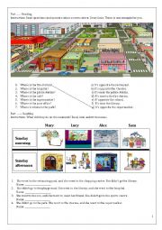 English Worksheet: In the town