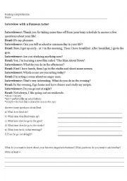 English Worksheet: Easy Reading Comprehension