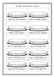 English Worksheet: drawing candles