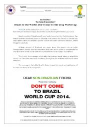 English Worksheet: World Cup in Brazil