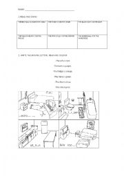 English Worksheet: Part of the house and furniture 