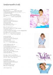 English Worksheet: Violetta - Underneath it all