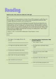 English Worksheet: reading and writing skills