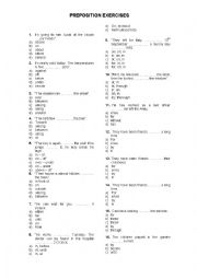 English Worksheet: General Preposition Exercises