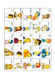 English Worksheet: Simpsons Guess Who Game