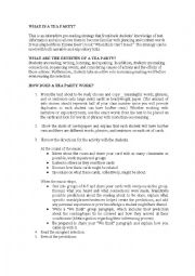 English Worksheet: Tea party stages and process