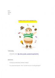 English Worksheet: Childhood Obesity