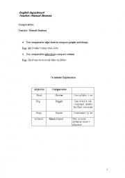 English Worksheet: comparatives 