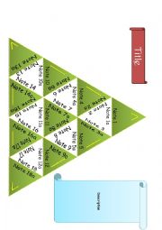 English Worksheet: Trimino Template for MS Word (in green and yellow)