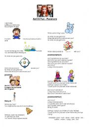 English Worksheet: Paramore - Aint it Fun Song