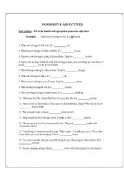 English Worksheet: Possessive Adjectives