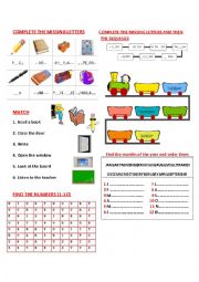 English Worksheet: Revision classroom language, days, months