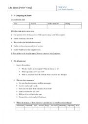 English Worksheet: Life Lines