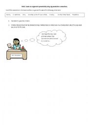 English Worksheet: Using argument connectives