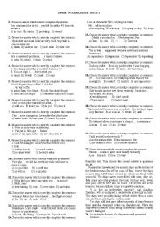 English Worksheet: Upper-intermediate tests 1