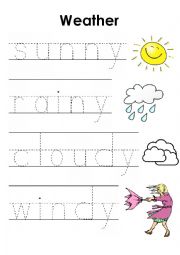 Weather pre-writing worksheet