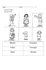 English Worksheet: Family cut outs