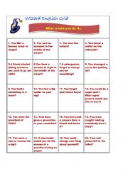 English Worksheet: wizard grid