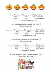 English Worksheet: 10 little pumpkins