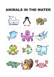 Animals in the water - ESL worksheet by Holmes English