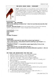 English Worksheet: WORKSHEET THE DEVIL WEARS PRADA