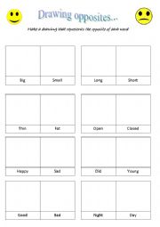 English Worksheet: Drawing opposites