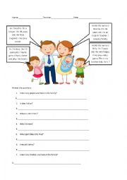 English Worksheet: Family