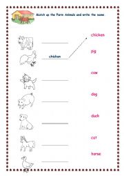 English Worksheet: Farm Animals