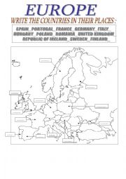 English Worksheet: EUROPE.