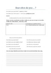 English Worksheet: How often / adverbs of frequency