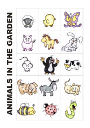 English Worksheet: Animals in the garden