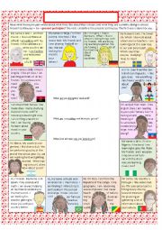 English Worksheet: Our pen pals wrote! --Present continuous