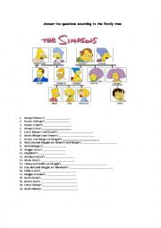 English Worksheet: Simpsons Family Tree