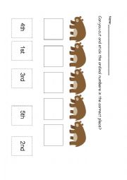 English Worksheet: ordinal bears