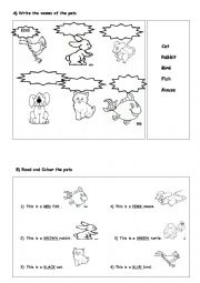 English Worksheet: pets