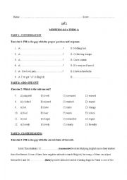 English Worksheet: Grammar Test