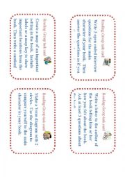 English Worksheet: Reading group task cards-part 2