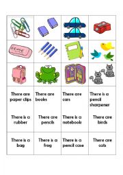 English Worksheet: There is There are Memory Game
