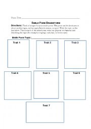 English Worksheet: Simile Worksheet