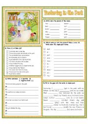 English Worksheet: Yesterday in the Park