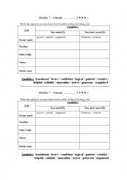 English Worksheet: careers