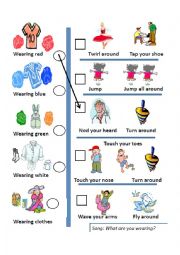 English Worksheet: What are you wearing? (SONG)