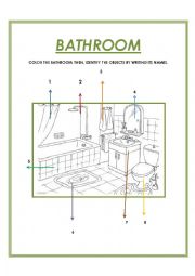 English Worksheet: MY BATHROOM