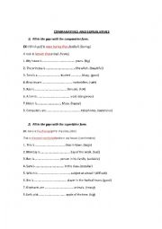 English Worksheet: Comparatives and Superlatives 