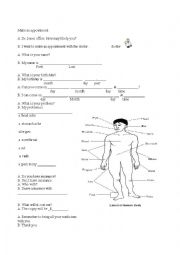 English Worksheet: Making an appointment with a doctor -conversation
