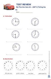 English Worksheet: TELLING THE TIME & PREPOSITION OF TIME (IN / AT)