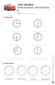 English Worksheet: TELLING THE TIME & PREPOSITION OF TIME (IN / AT)