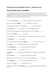 English Worksheet: Doctor Doolittles Phrasal Verbs