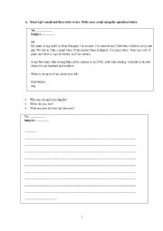 English Worksheet: writing about yourself