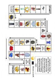 English Worksheet: Clothing Board Game updated